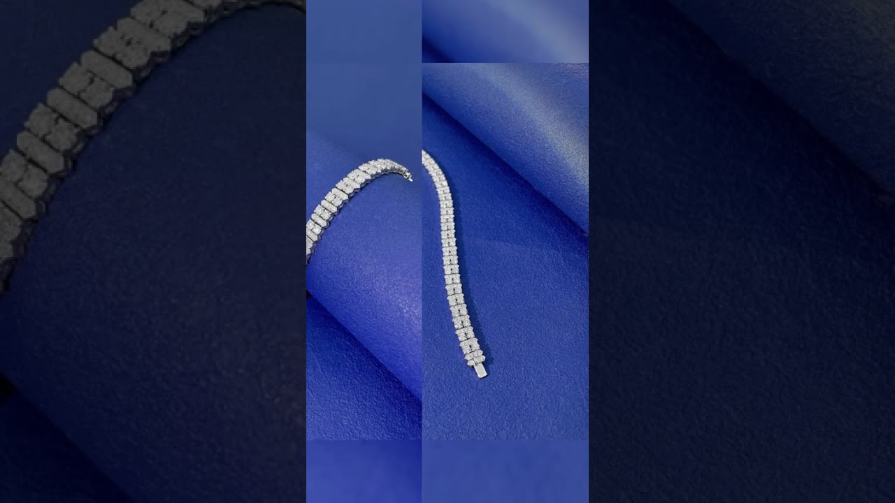 18K Diamond Double-Row Bar Link Bracelet - Luxury Jewelry