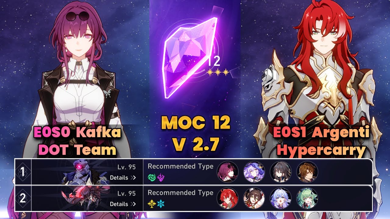 E0S0 Kafka x BlackSwan DOT & E0S1 Argenti Hypercarry | NEW MOC12 | 3 Stars | HSR | V2.7 |