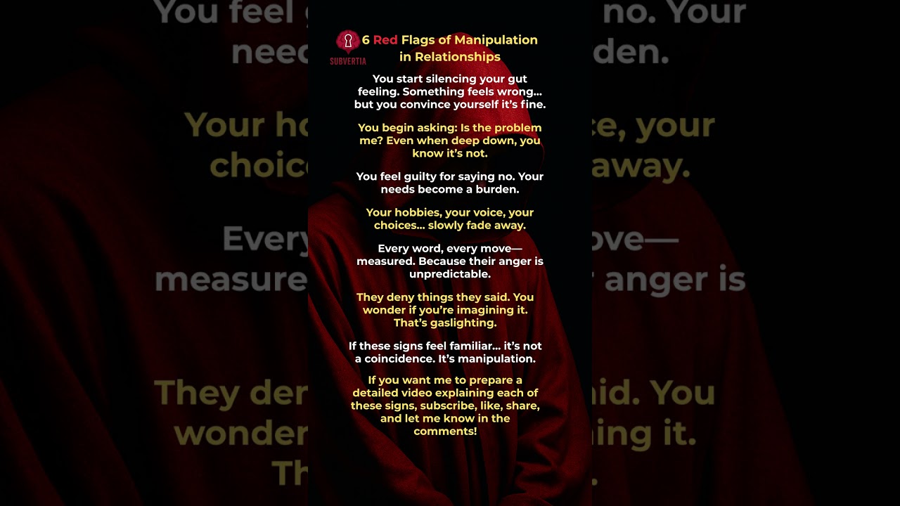 6 Red Flags of Manipulation in Relationship