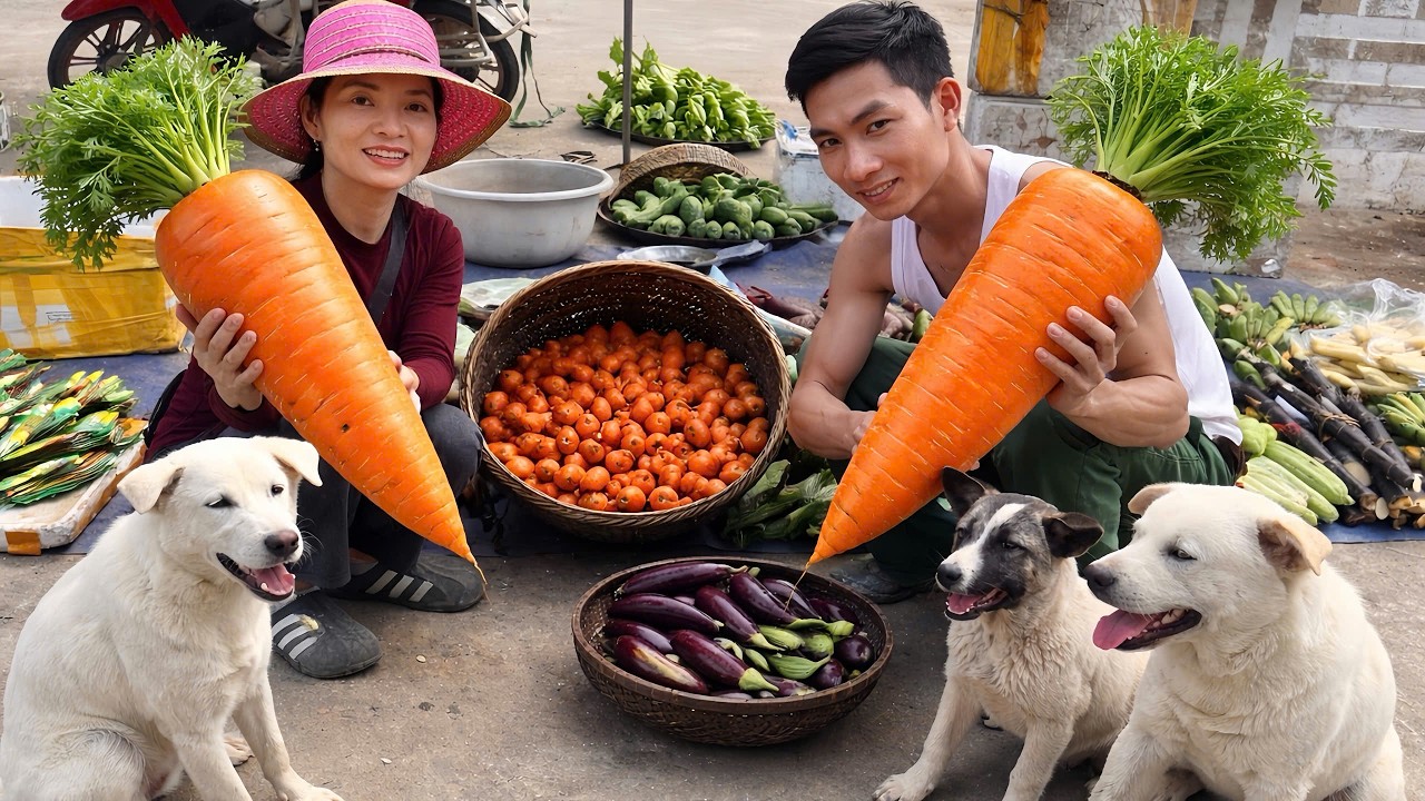 Off-Grid Life With My Dogs | Harvesting Vegetables, Selling at the Market & Preparing for a New Day