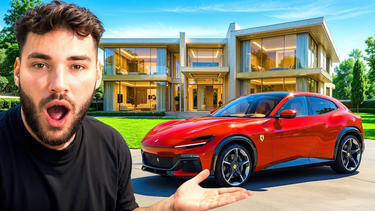 Adin Ross NEW $25,000,000 House Tour & Reveals His Ferrari!