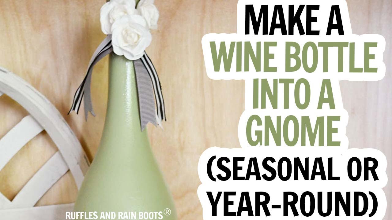 Wine Bottle Gnome / Bottle Gnome / Gnome Decor / Wine Bottle Craft / DIY Recycled Gnome / How To