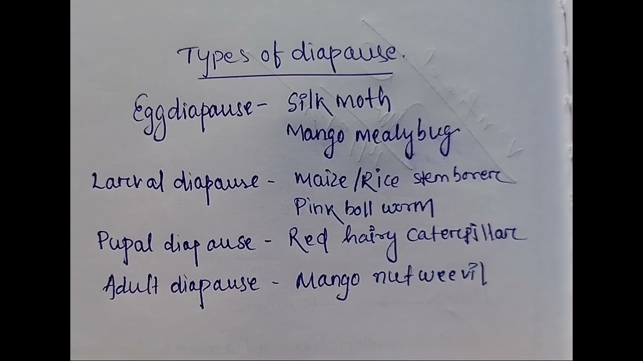 TYPES OF DIAPAUSE IN INSECTS 