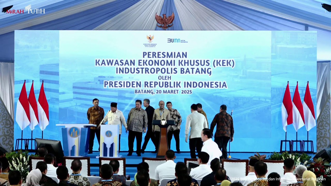 LIVE: Peresmian Kawasan Ekonomi Khusus Industropolis Batang, Kabupaten Batang, 20 Maret 2025
