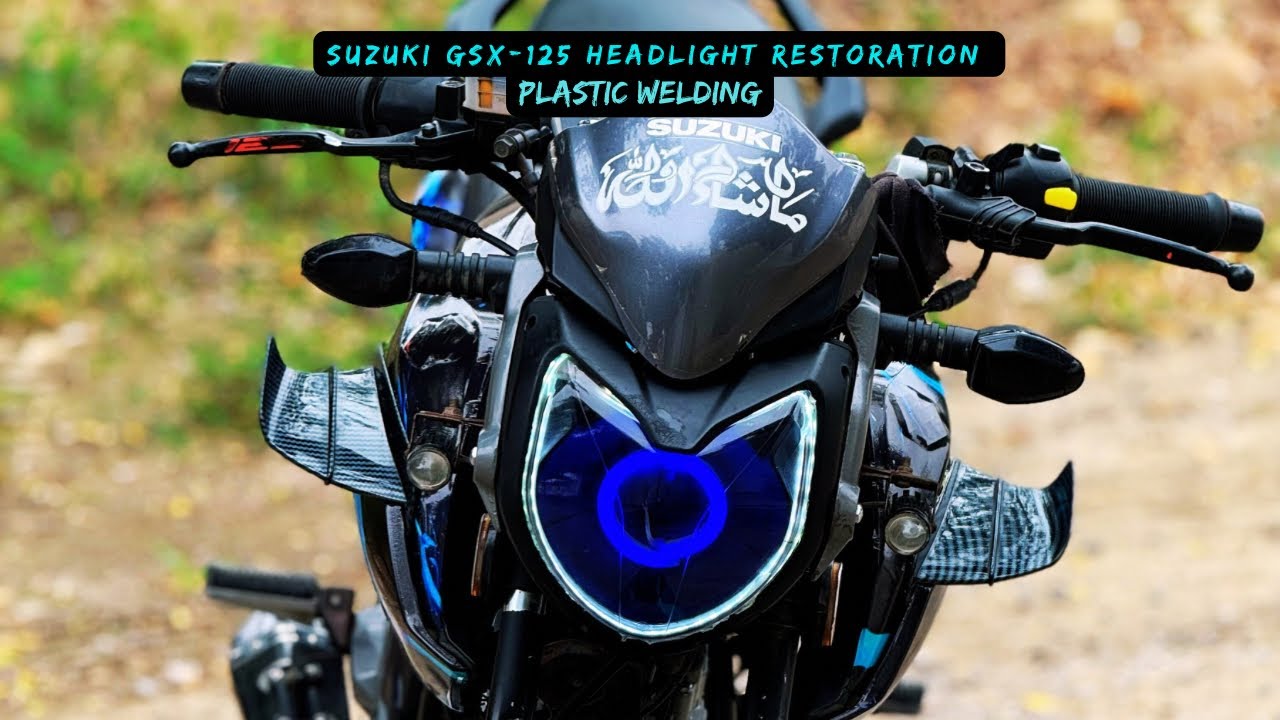 SUZUKI GSX-125 HEADLIGHT PLASTIC WELDING RESTORATION 👍🏻 #suzukigsx125 #subscribemychannel 