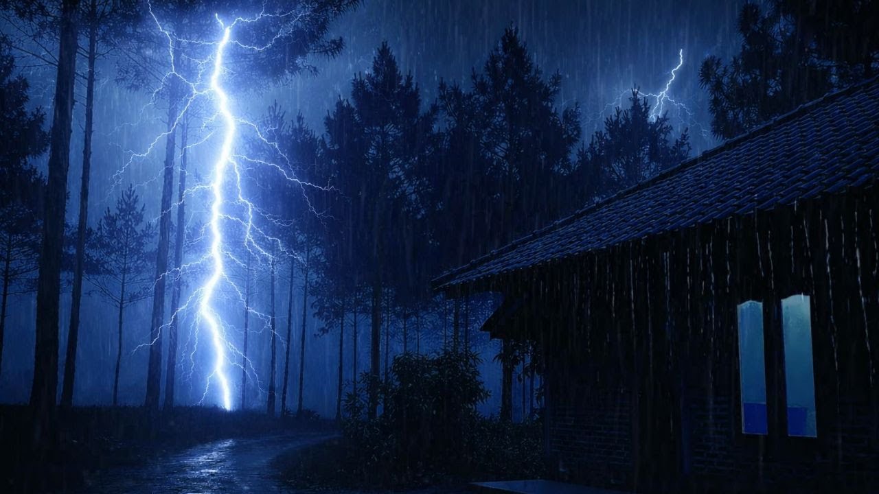 Heavy Rainstorm in a Quiet Rural Forest  100% Natural Rain Sounds