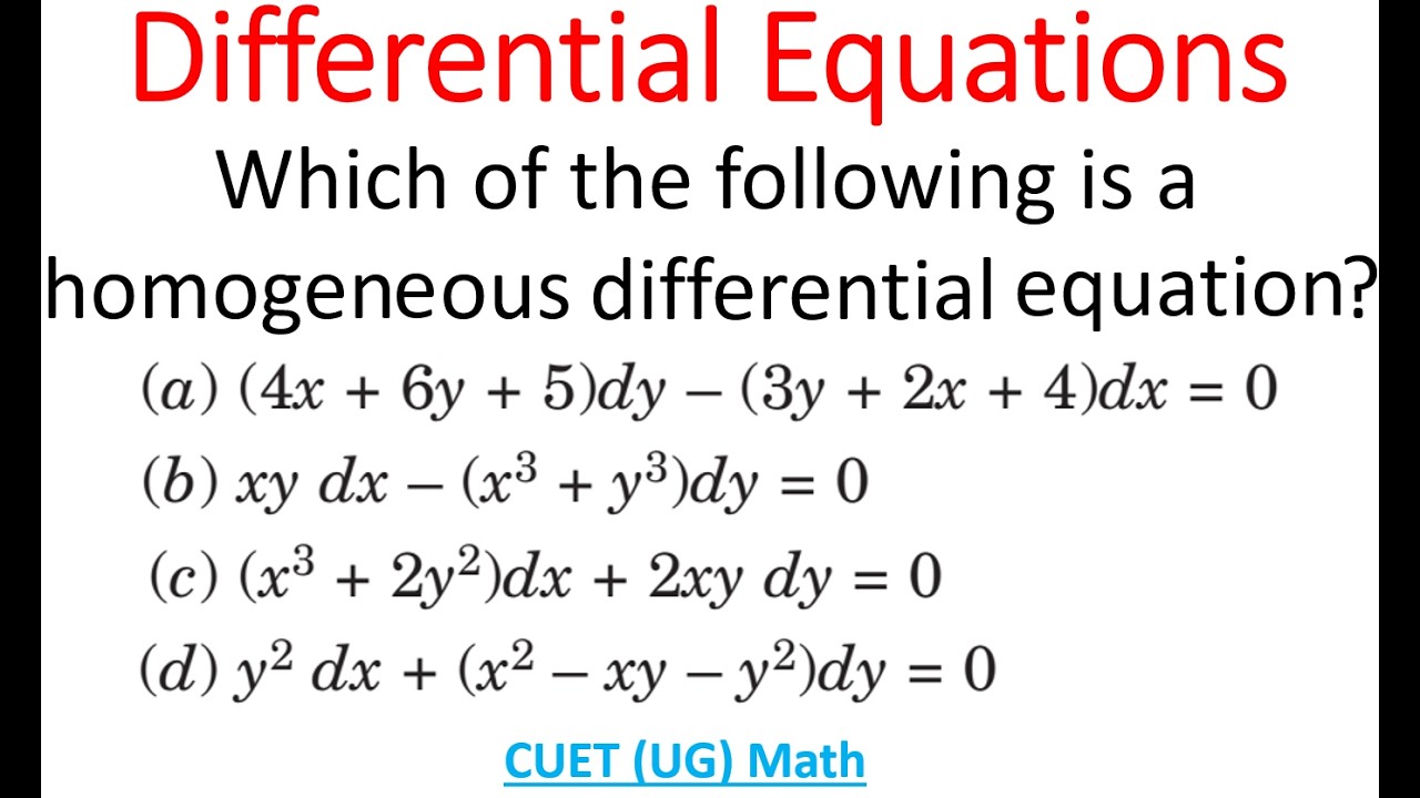 Identifying Homogeneous Differential Equation