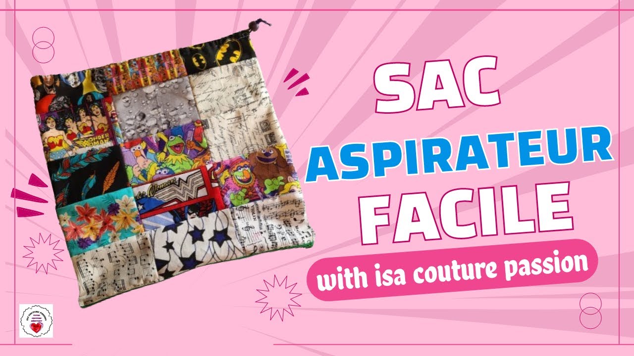 sac aspirateur tuto couture réutilisable avec des chutes