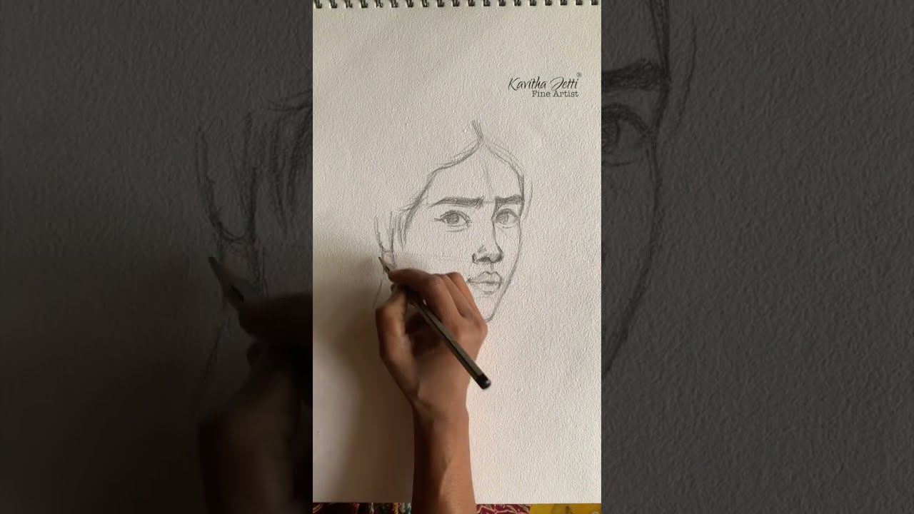 How to Draw 3 4 face | portrait sketching for beginners