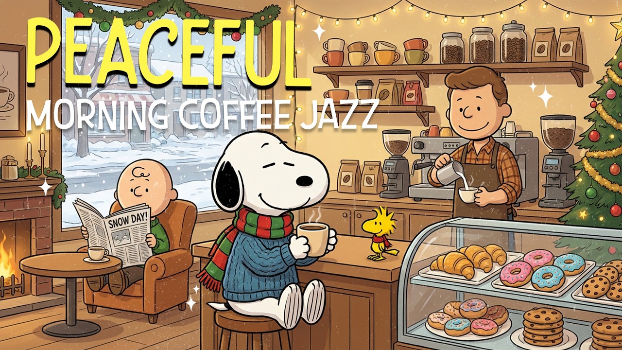 Peaceful Morning Coffee Jazz with Snoopy ☕🎧 Calm Music for Your Morning Routine