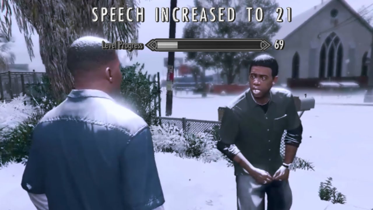 Lamar roasts Franklin.. But it's Skyrim