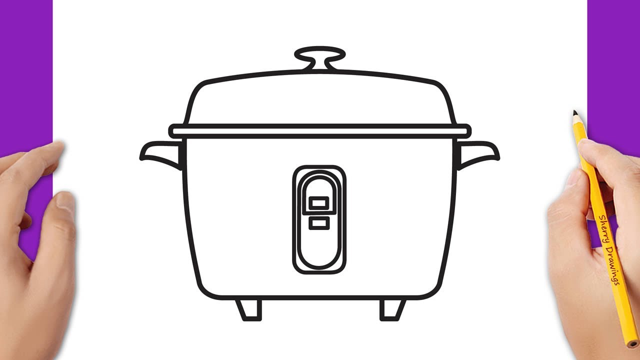 How to draw a rice cooker