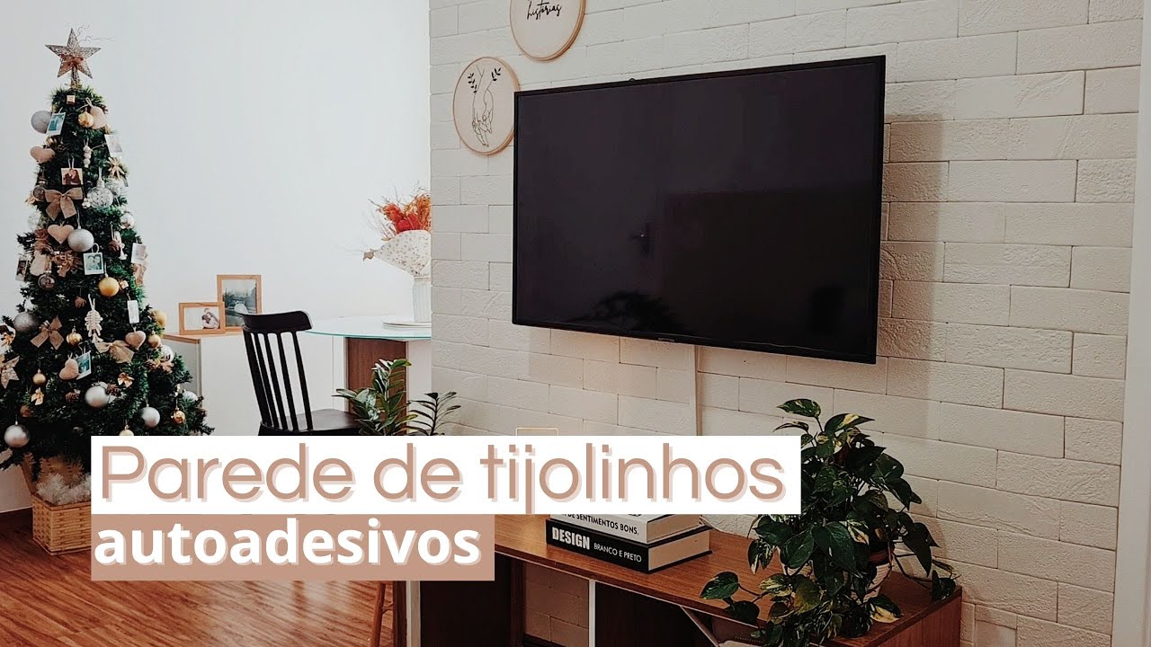 DIY - RENOVEI MINHA SALA COM TIJOLINHO BRICK ADESIVO