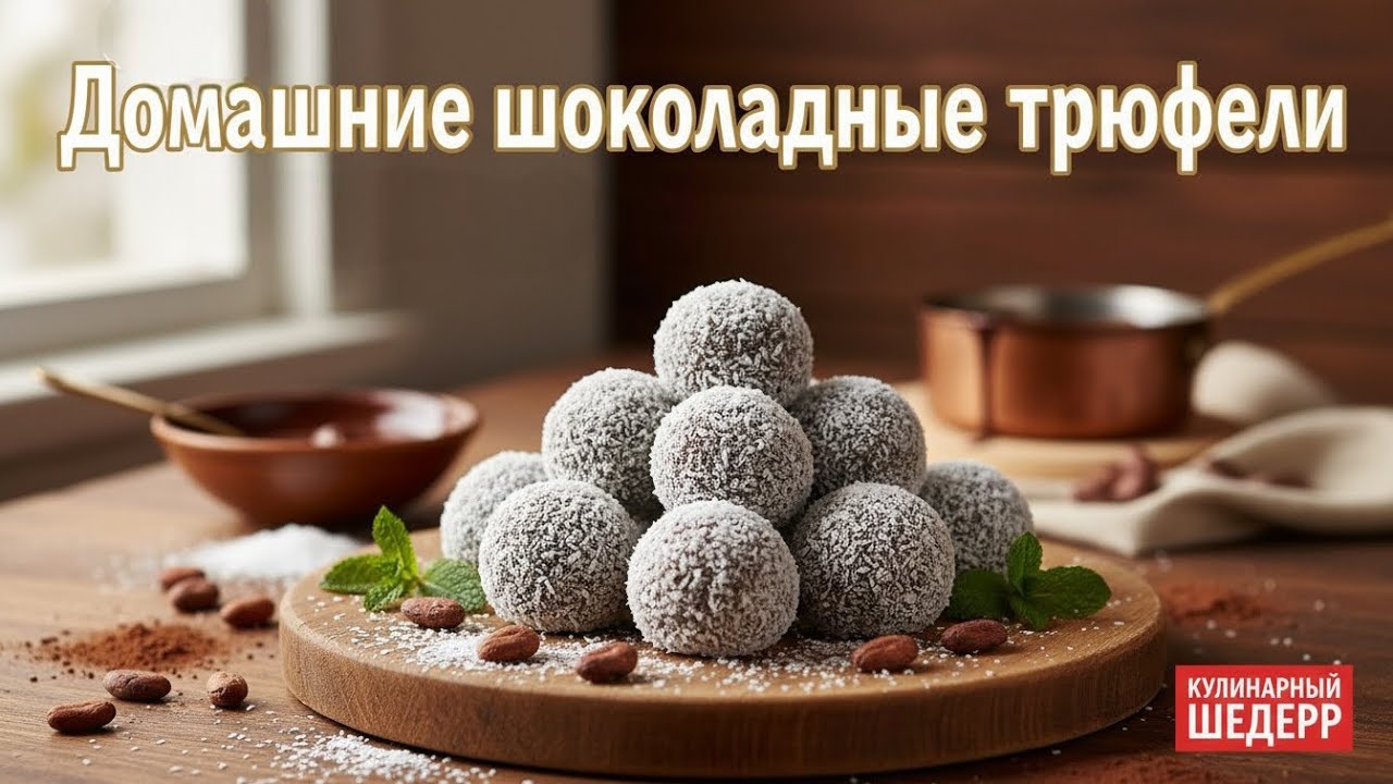 Рецепт: 🍫 Домашние шоколадные трюфели 🤤#рецепт #еда #шоколадныетрюфели #шоколад #трюфели #десерт 