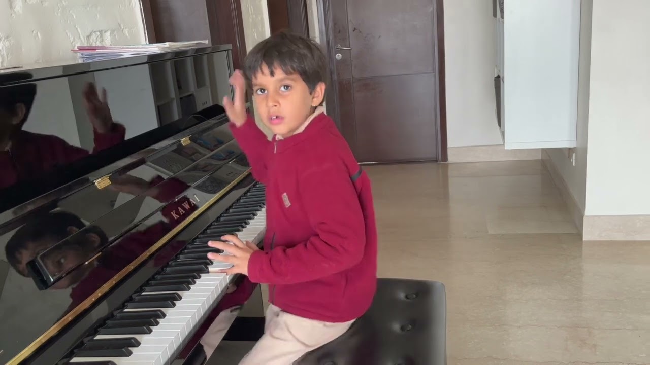 Parth Haldea Yadav (Class II-B) playing Invention in A Minor on Piano