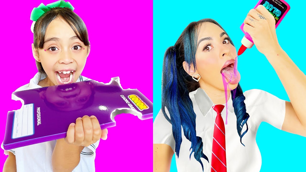 ÚTILES ESCOLARES COMESTIBLES 📓🤤 Trucos para TROLLEAR a tu profesor y amigos | Karla Bustillos