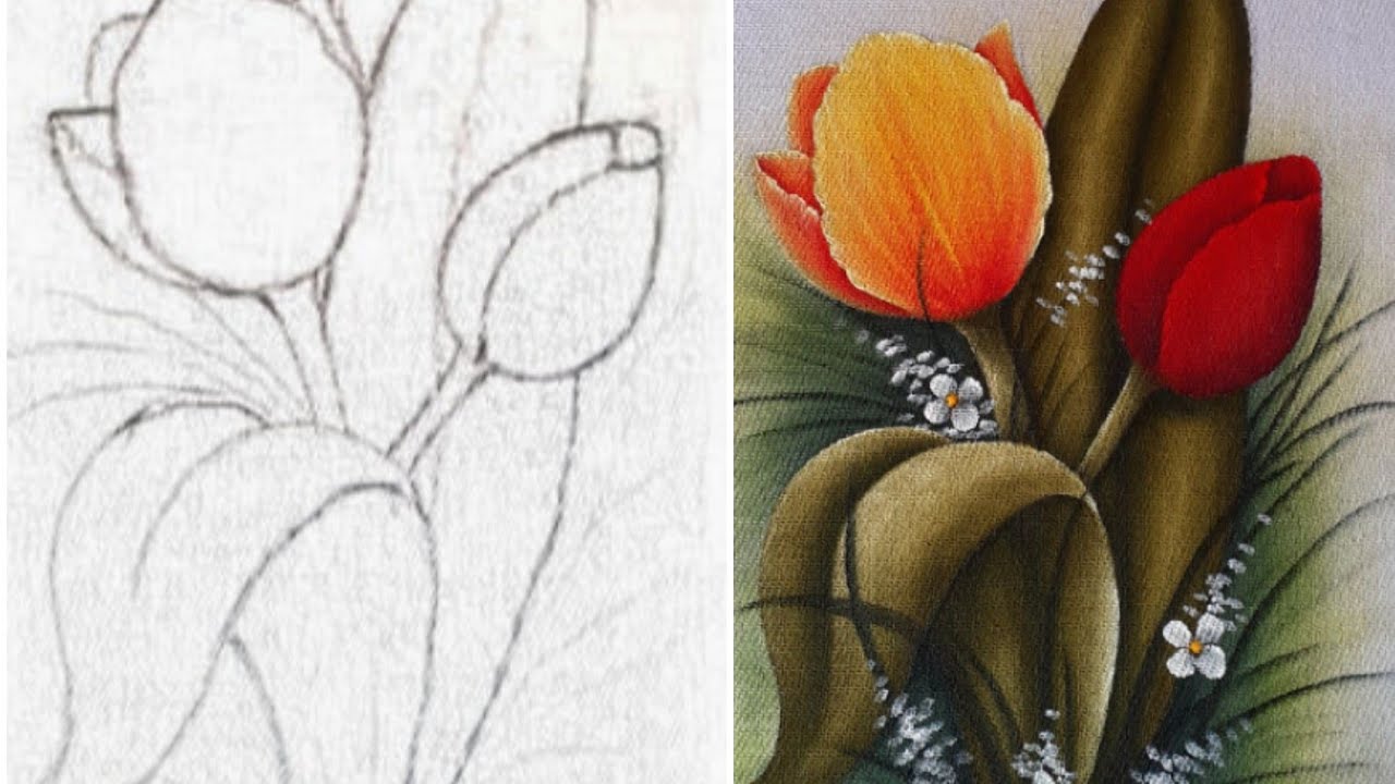 Pintura de tulipas para iniciantes