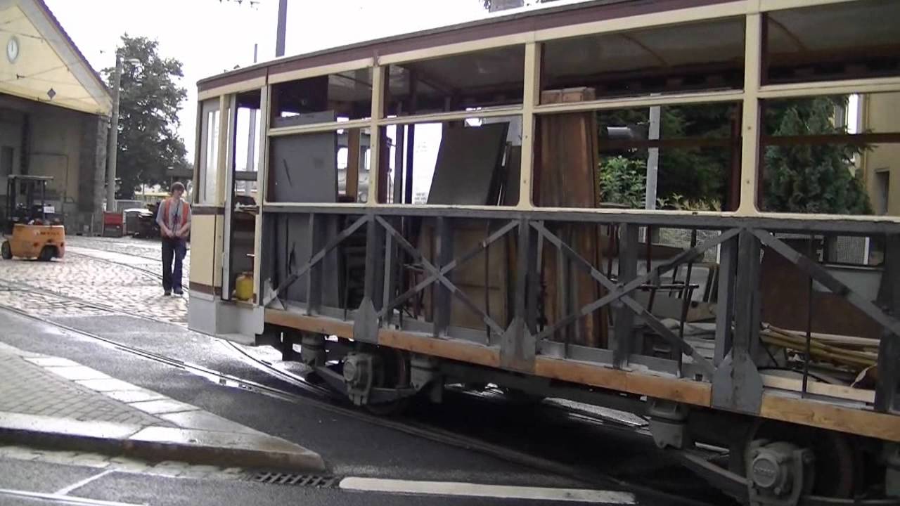 Tram Dresden - Rangierarbeiten des Straßenbahnmuseum Dresden e.V. (06.08.2011)