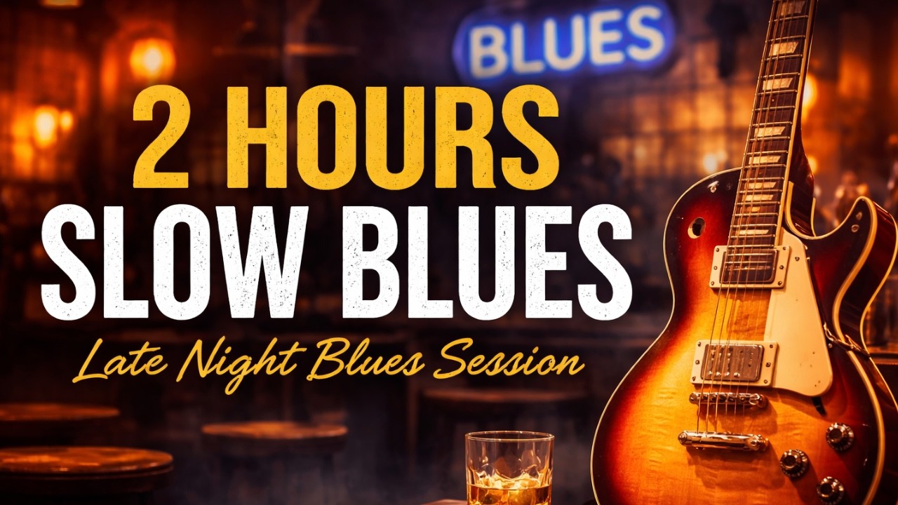 2 Hours of Slow Blues Guitar Instrumental – Midnight River Blues | Relaxing Blues