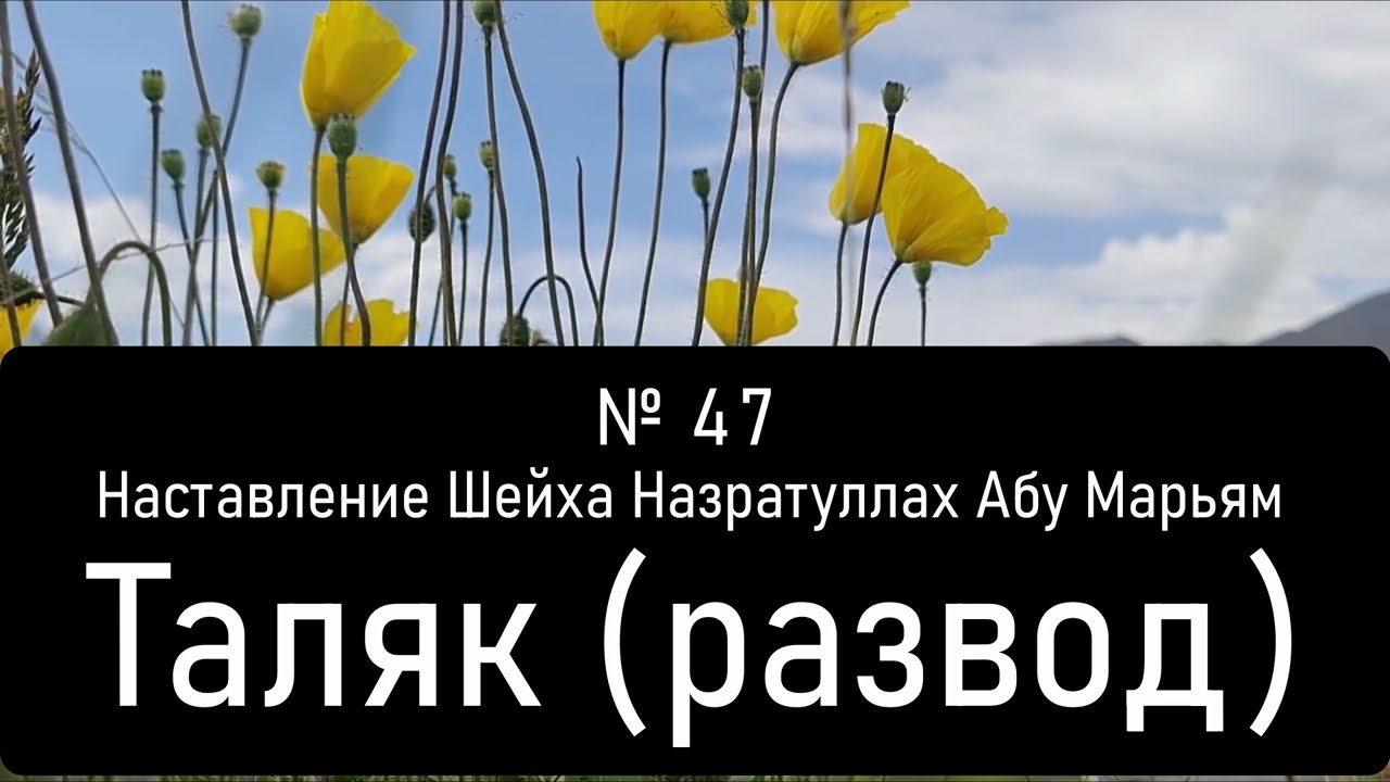 № 47 Наставление Шейха Назратуллах Абу Марьям Таляк (развод)