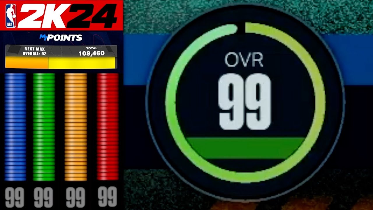 Fastest Way To Hit 99 Overall in NBA 2K24… (100K+ a game)