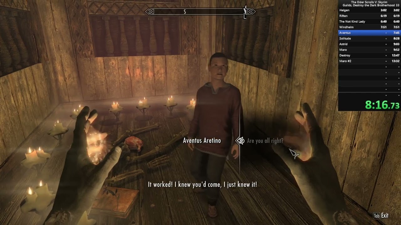 Destroy the Dark Brotherhood Speedrun. (Glitchless)