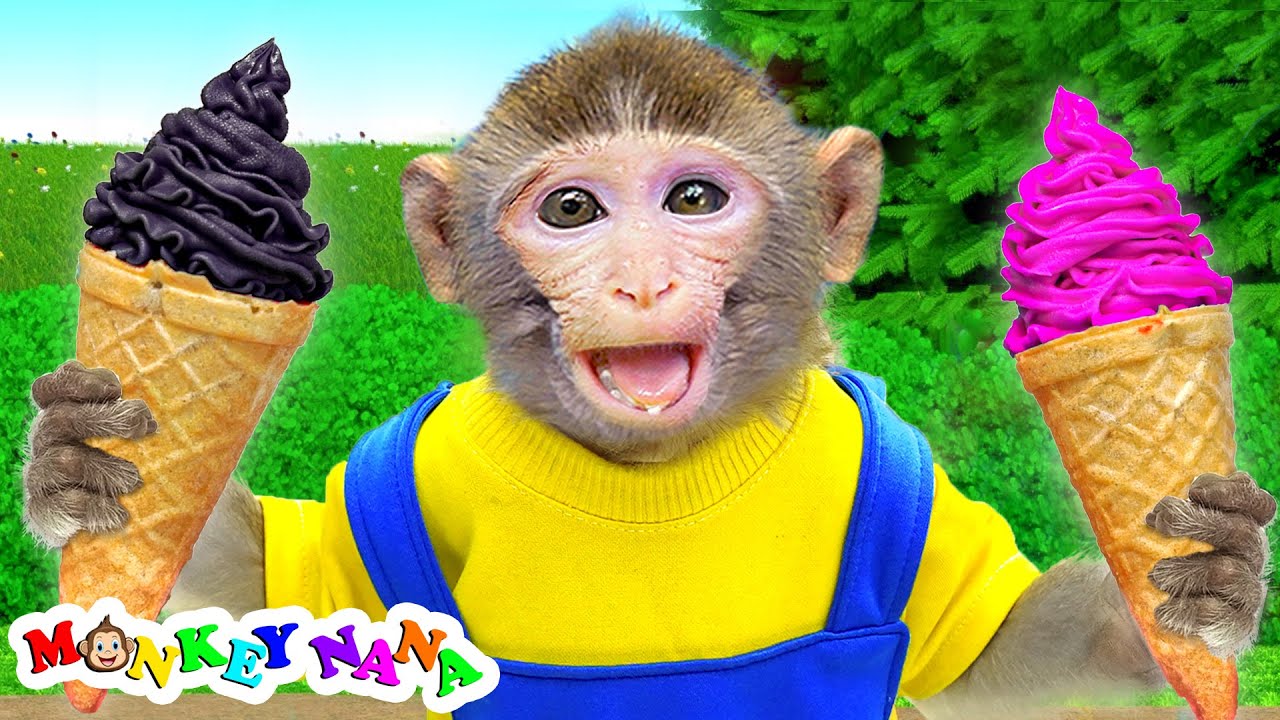 Monkey Nana and the blackpink ice cream vending machine | KUDO ANIMAL NANA