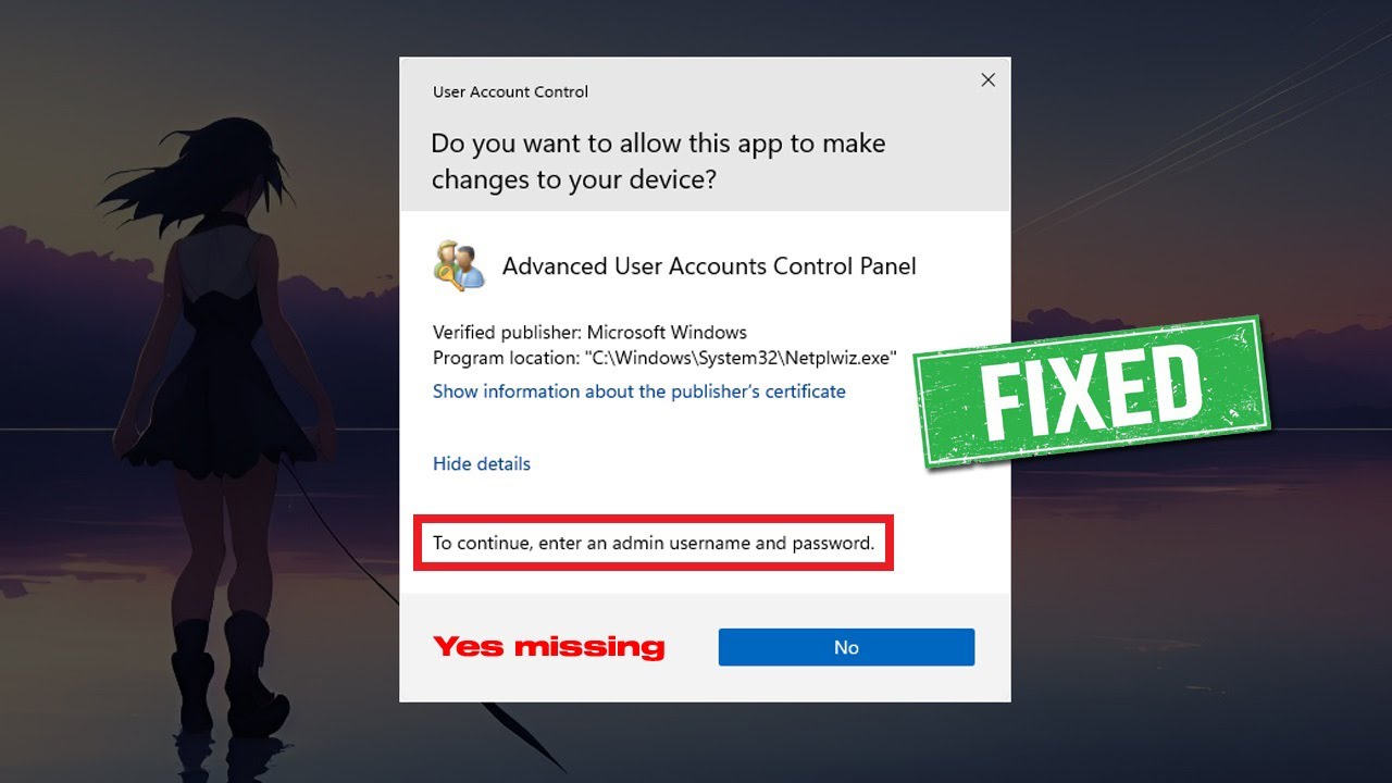 Исправление — для продолжения введите имя пользователя и пароль администратора в Windows 11/10 ||...