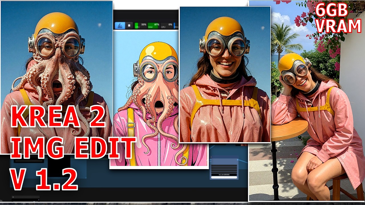 Туториал по ComfyUI: KREA 2 v1.2 Identity Edit, рабочий процесс для низкого VRAM и замена лиц #ту...