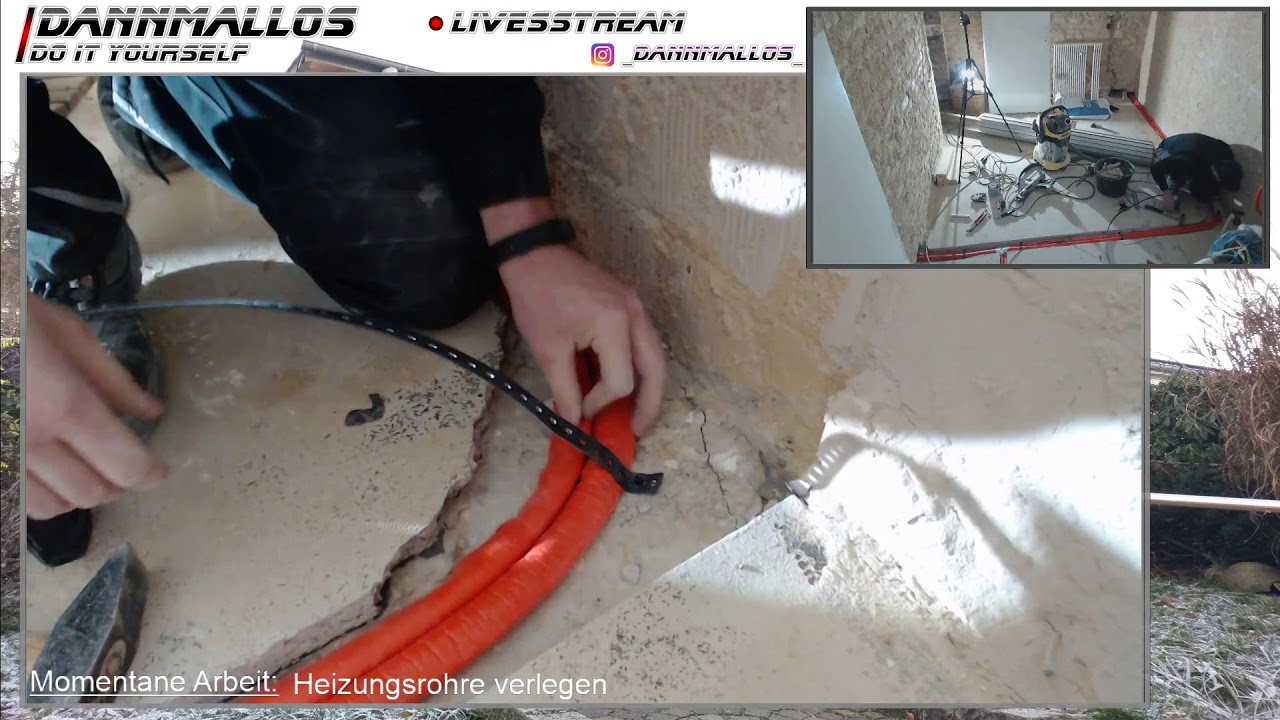 Heizungsrohre verlegen - LIVESTREAM von der Baustelle