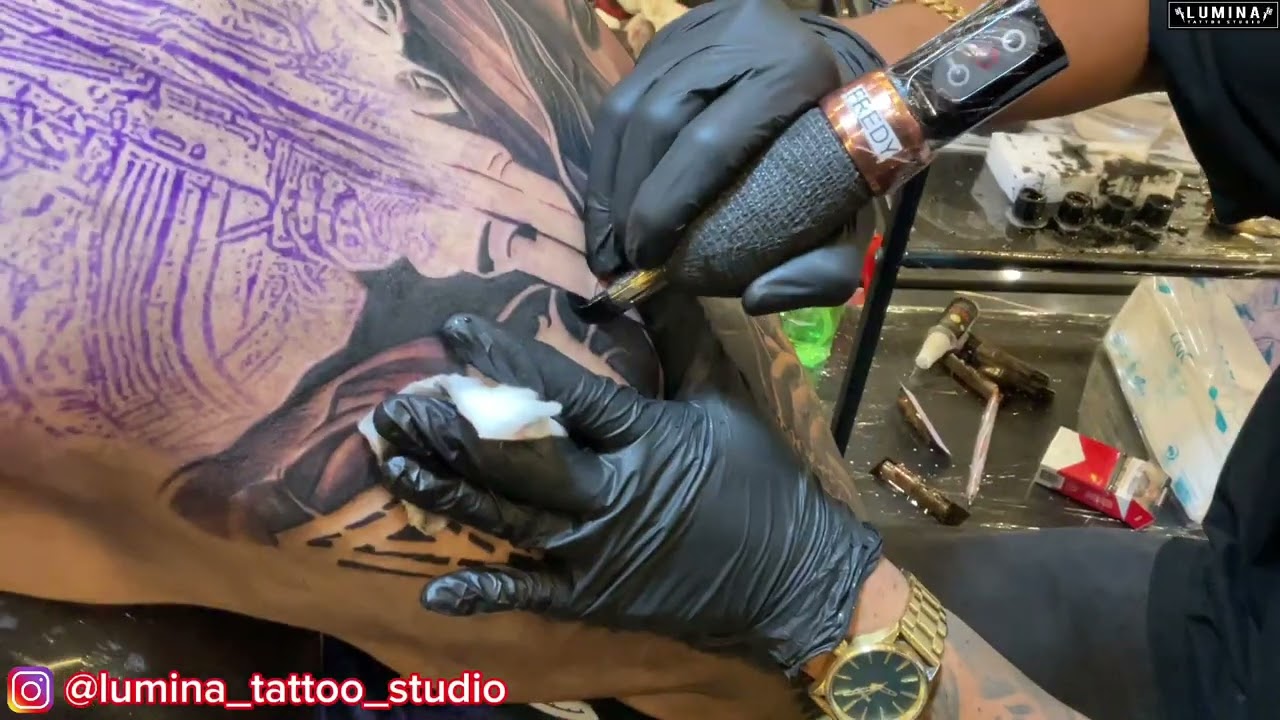 GREEK MYTHOLOGY WITH CALLIGRAPHY - FULL BACK TATTOO