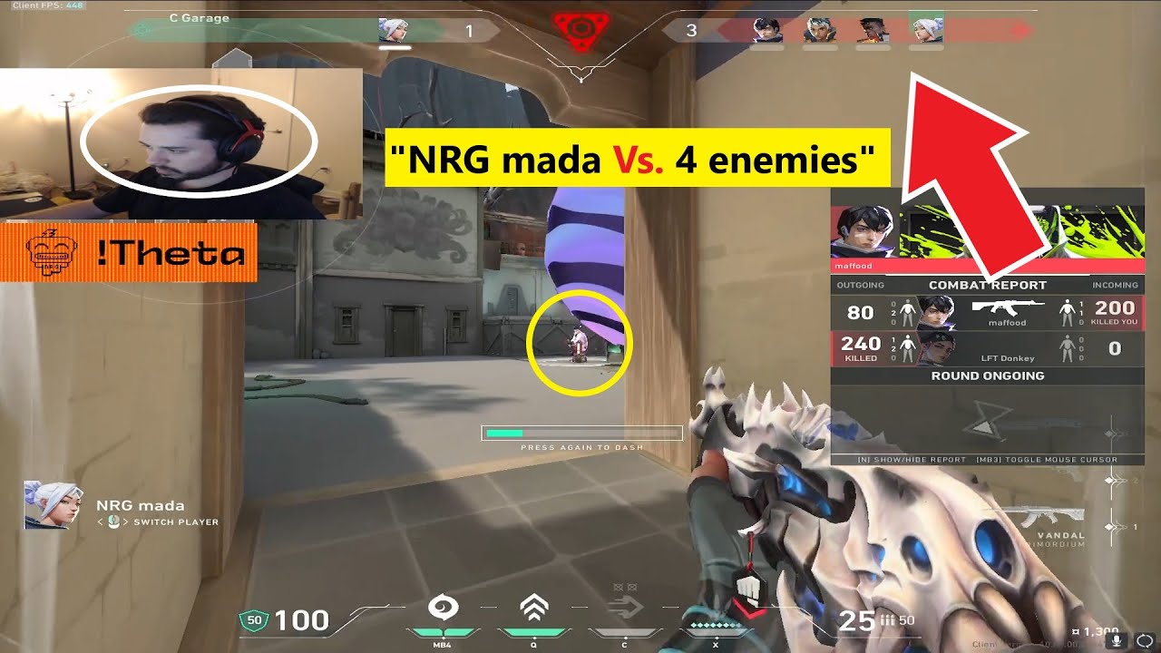 NRG Ethan's reaction to NRG Mada in a 1v4 situation