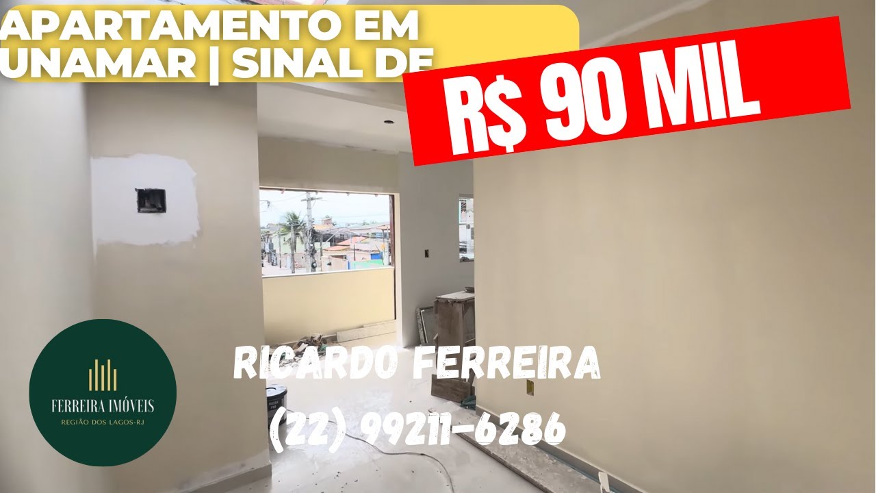 Vendo apartamentos Unamar na Rua do DPO, sinal R$ 90 mil e parcelas à negociar, a 500m da praia