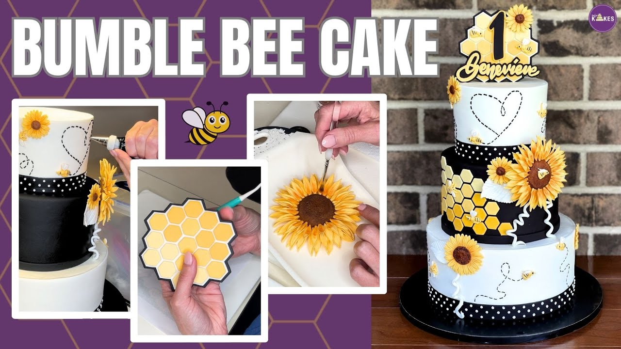 Decorate With Me!  ADORABLE Sunflower Bumble Bee Cake