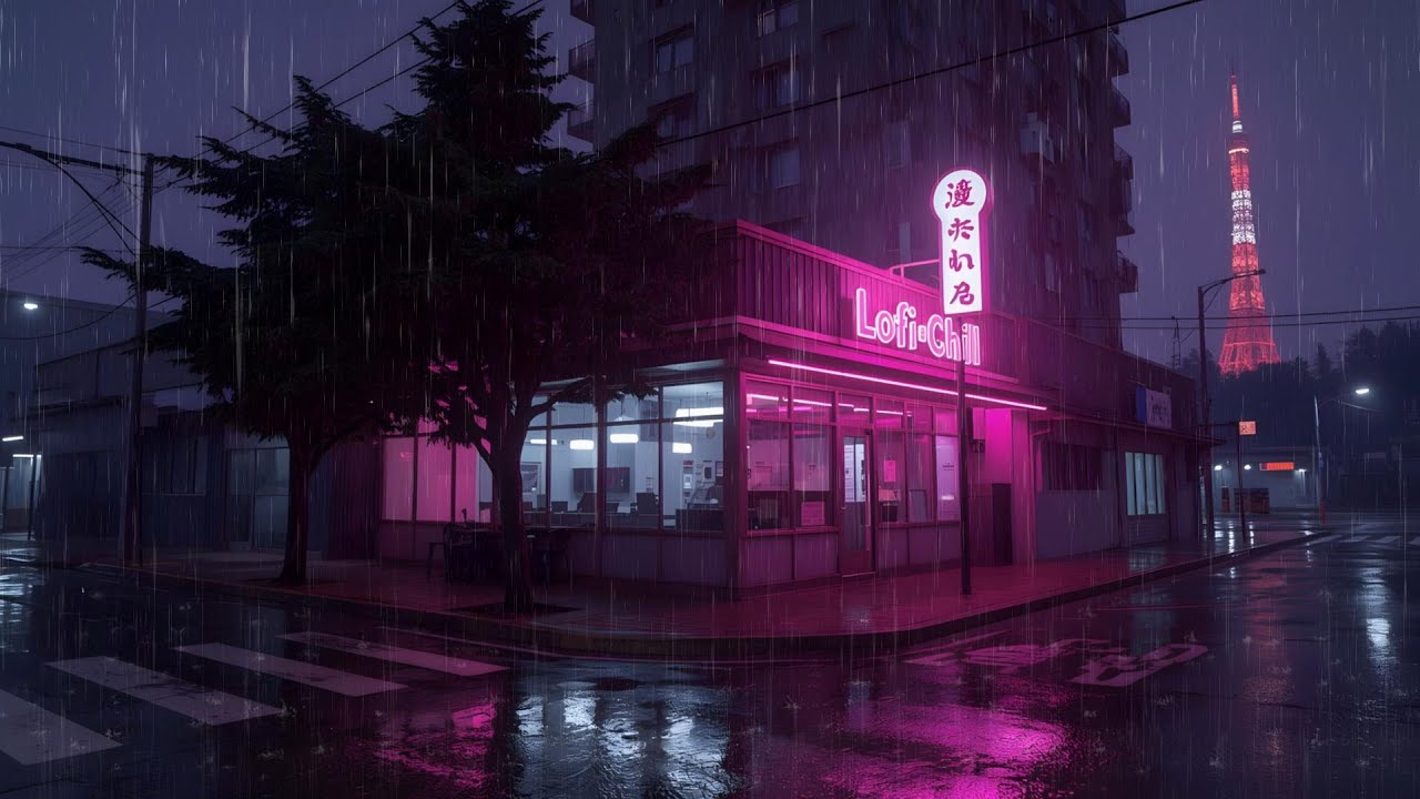 Midnight Rainy Anime Lofi ☔ Soothing Chill Beats for Better Sleep