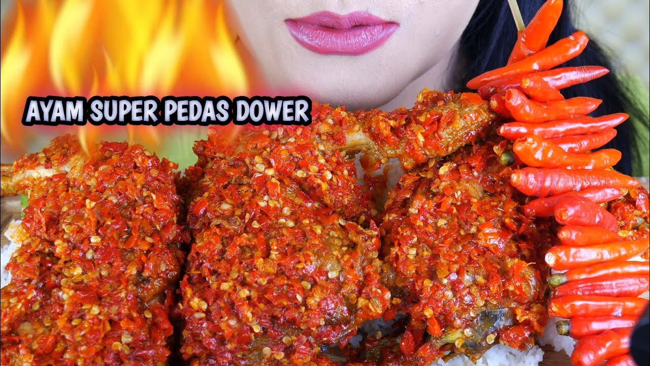 ASMR AYAM SUPER PEDAS DOWER | EATING SOUNDS