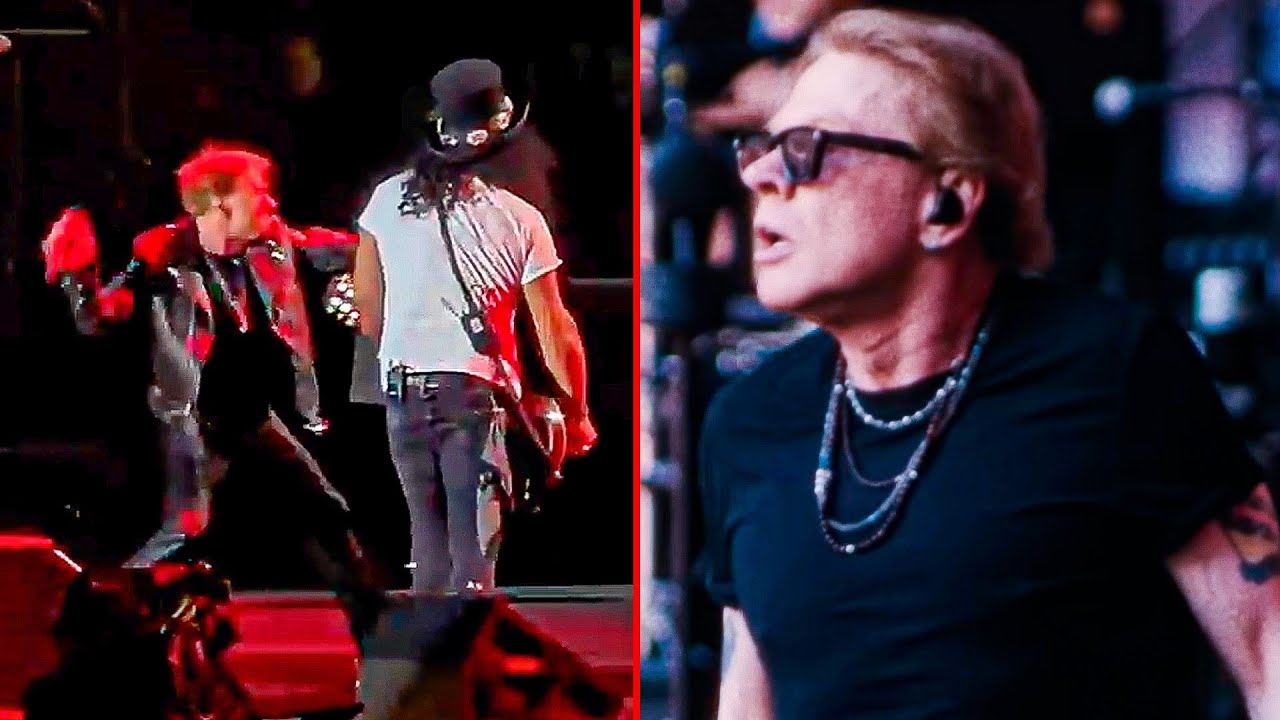 Фронтмен Guns N’ Roses Эксл Роуз полностью теряет контроль на сцене 😳