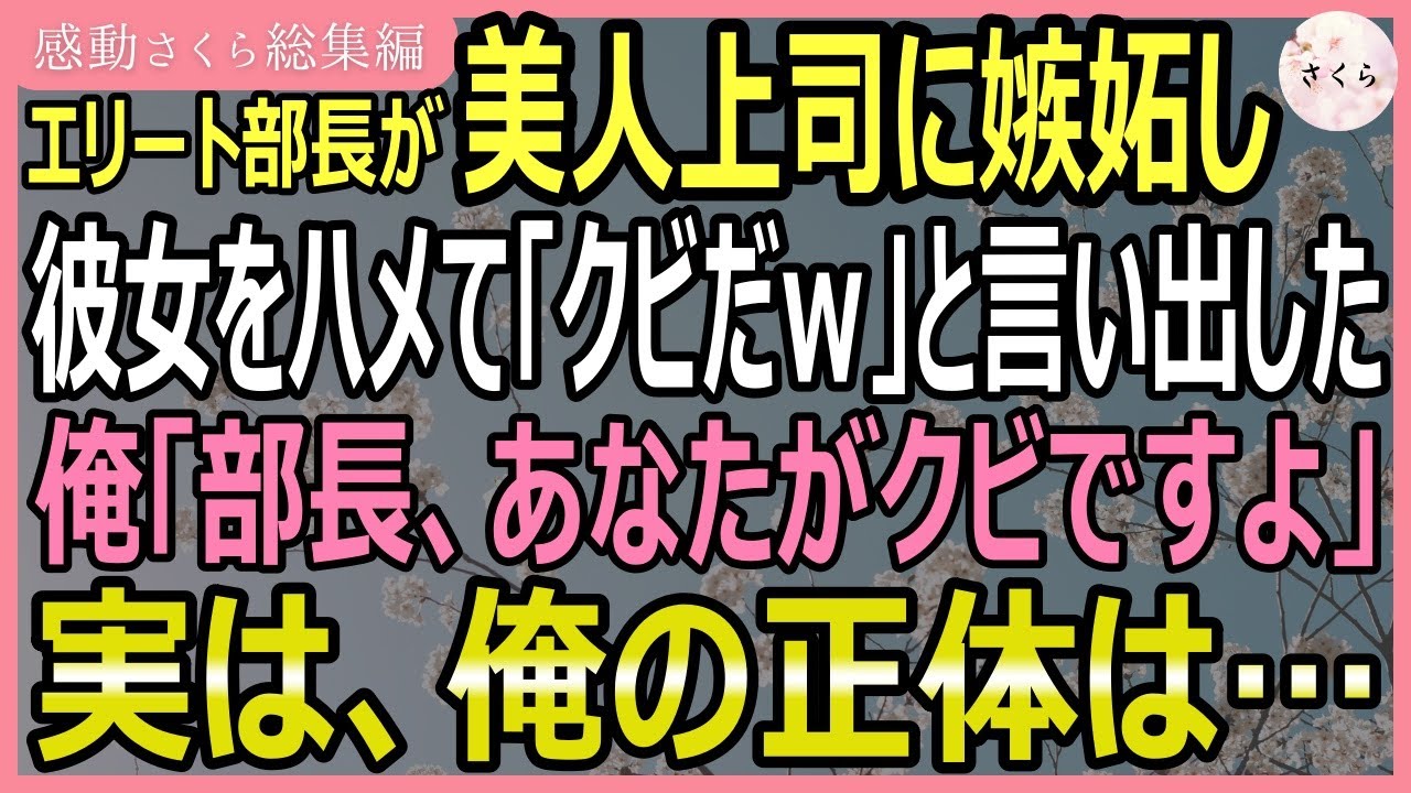 【感動する話・総集編】エリート部長が美人上司に嫉妬し彼女をハメて「クビだｗ」と言い出した。ずっと無能扱いされていた俺は立ち上がり「部長、あなたがクビです」実は【いい話・スカッと・スカッとする話・朗読】