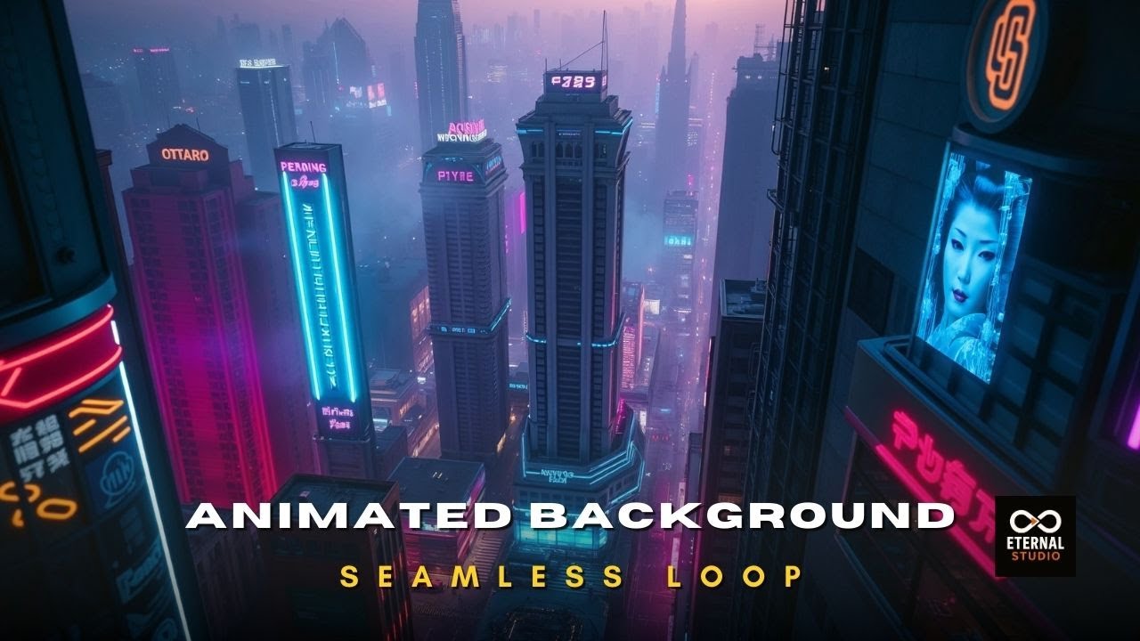 Animated Background - Sci-Fi Cityscape | Futuristic Cyberpunk City Live Wallpaper Stream Overlay