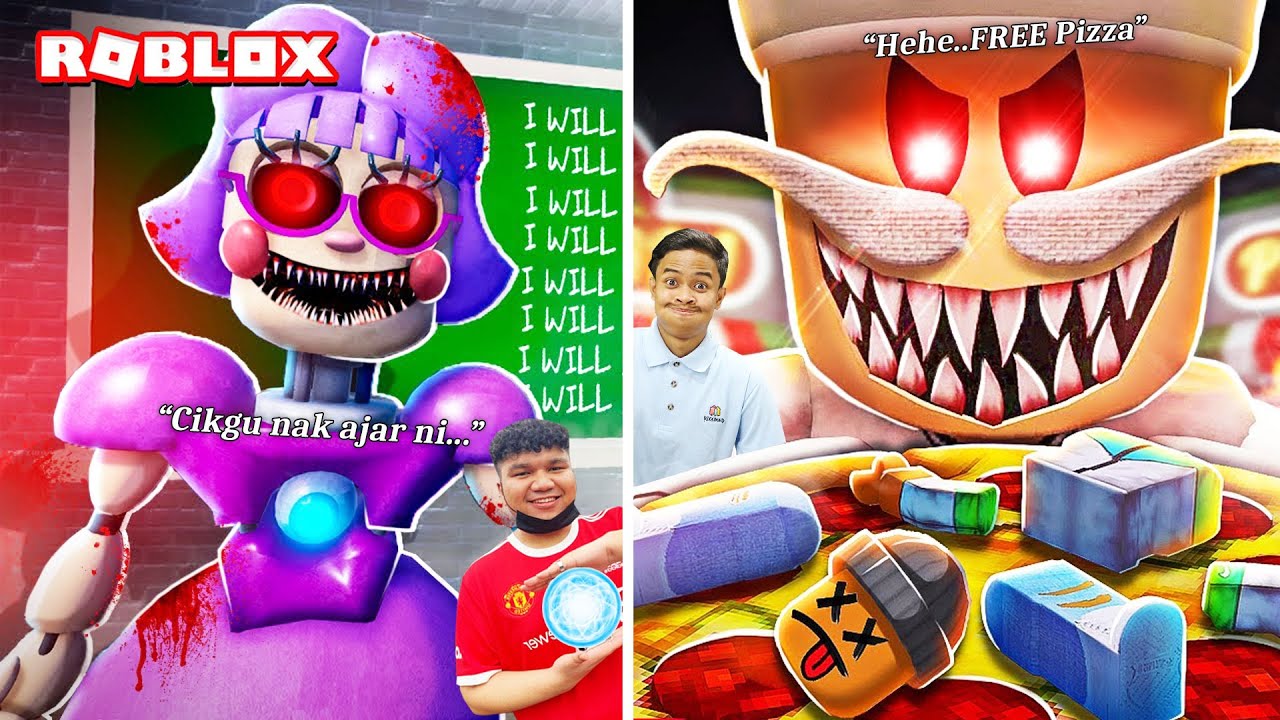 OOHAMI & UKILLER DIHANTU OLEH 🤖CIKGU ROBOT & PAPA PIZZA'S!🍕 - Roblox (Malaysia)