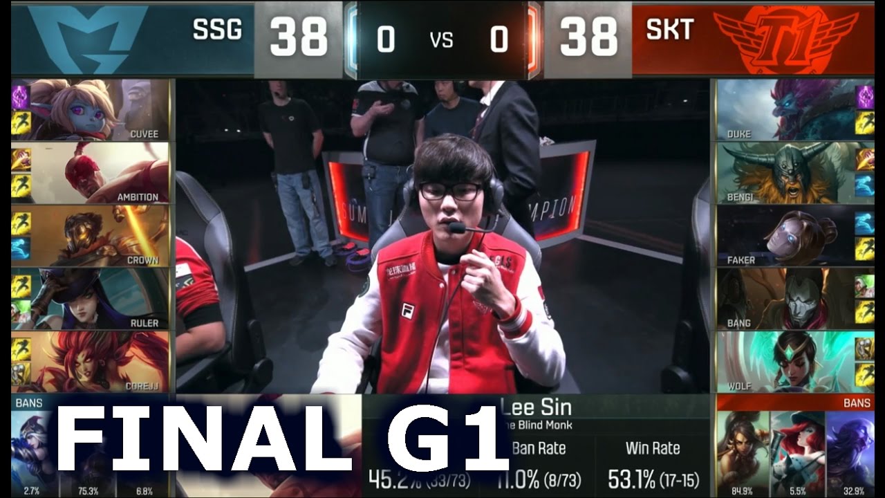 SKT vs SSG - Game 1 Grand Finals Worlds 2016 | LoL S6 World Championship Samsung vs SK Telecom T1 G1