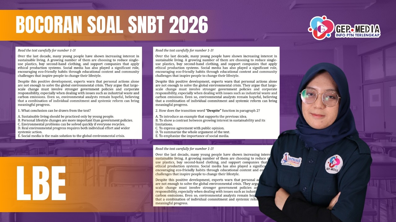 Bocoran Soal SNBT 2026 LBE | GEP MEDIA