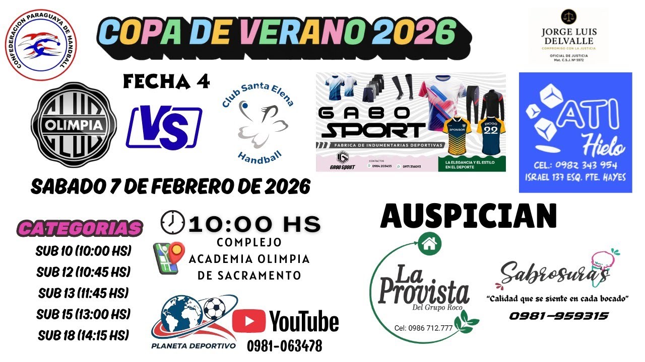 Balonmano | OLIMPIA VS SANTA ELENA | Junior Sub 18 | Fecha 4 | Torneo de Verano 