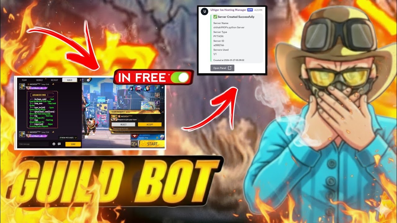 HOW TO MAKE GUILD  BOT 🤖|FREE FIRE GUILD GLORY BOT ❤️😍 | AASHISH YT