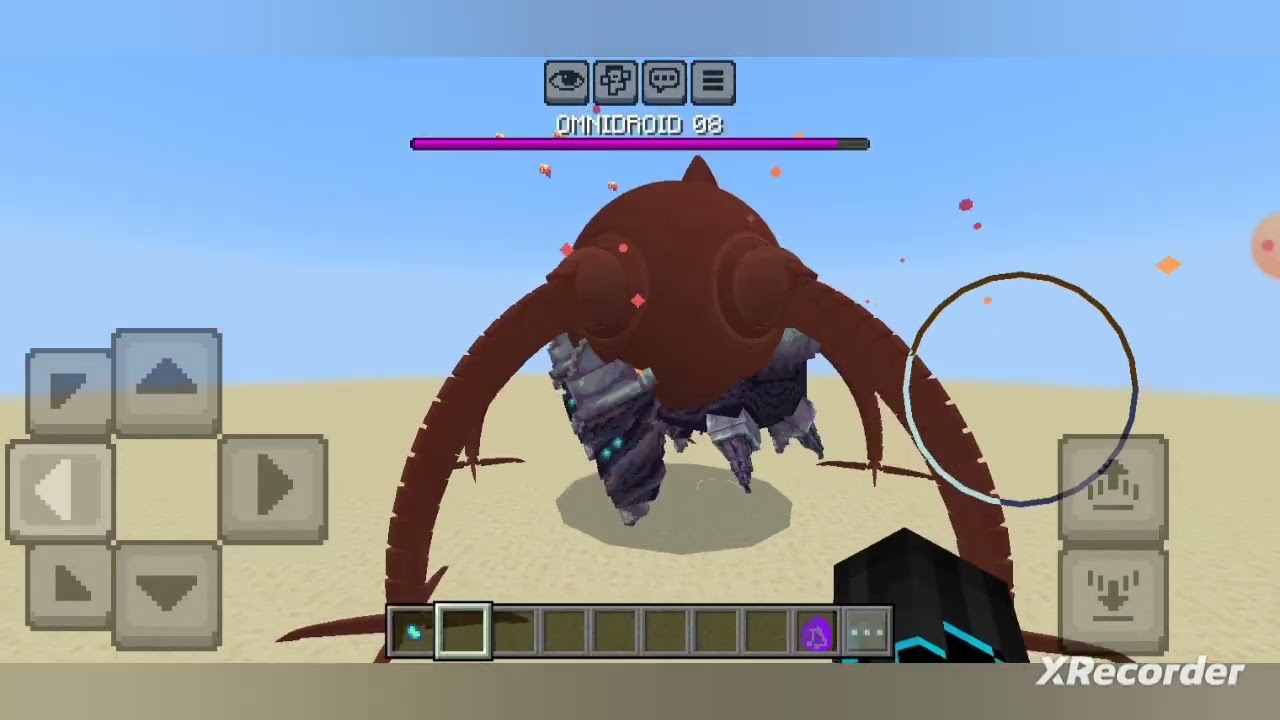 Omnidroid v8 vs mark virant, astrum aureus,hatred (Minecraft mob battle)