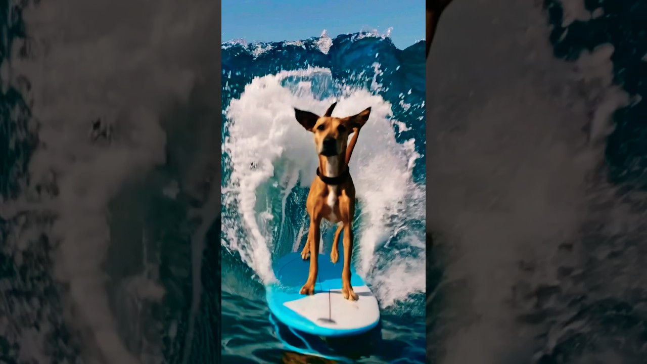PRO SURFER DOG Shocks Everyone!#shorts #surfing #dog #doglover #dogs