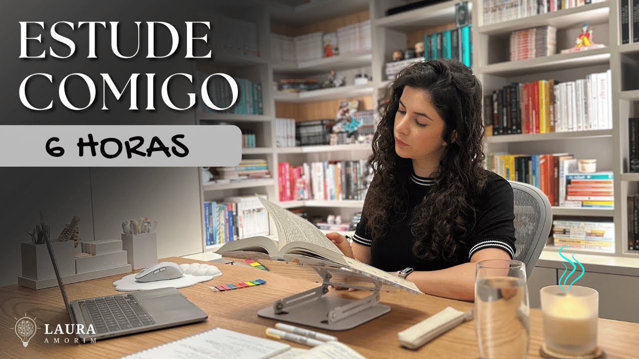 Estude comigo em TEMPO REAL (Especial 6 horas) #400 | Study with me | Laura Amorim