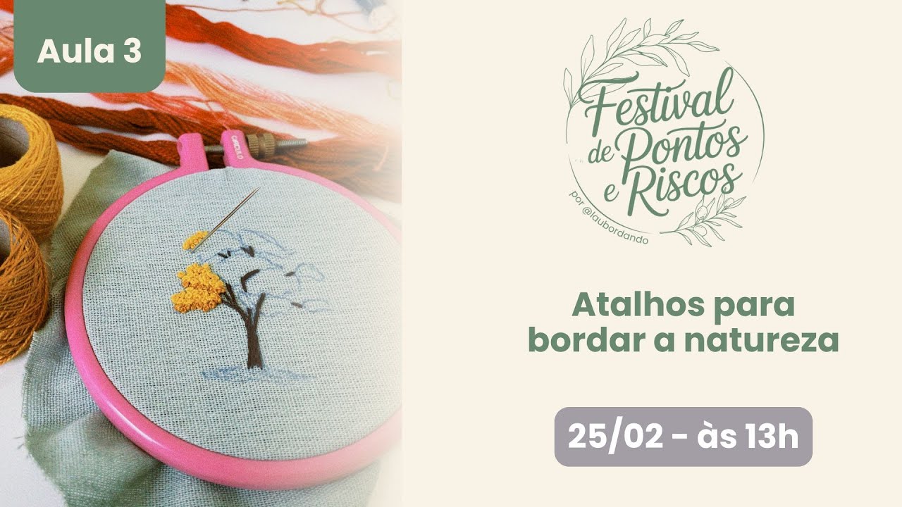 Atalhos para bordar a natureza -  Festival de Pontos e Riscos
