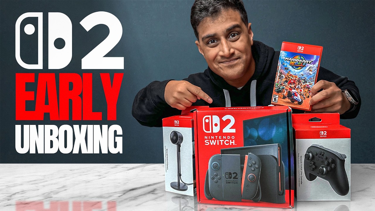 Распаковка Nintendo Switch 2 с использованием 