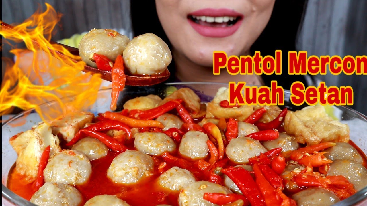 ASMR PENTOL MERCON KUAH SETAN BERTABUR RAWIT | ASMR MUKBANG INDONESIA | EATING SOUNDS
